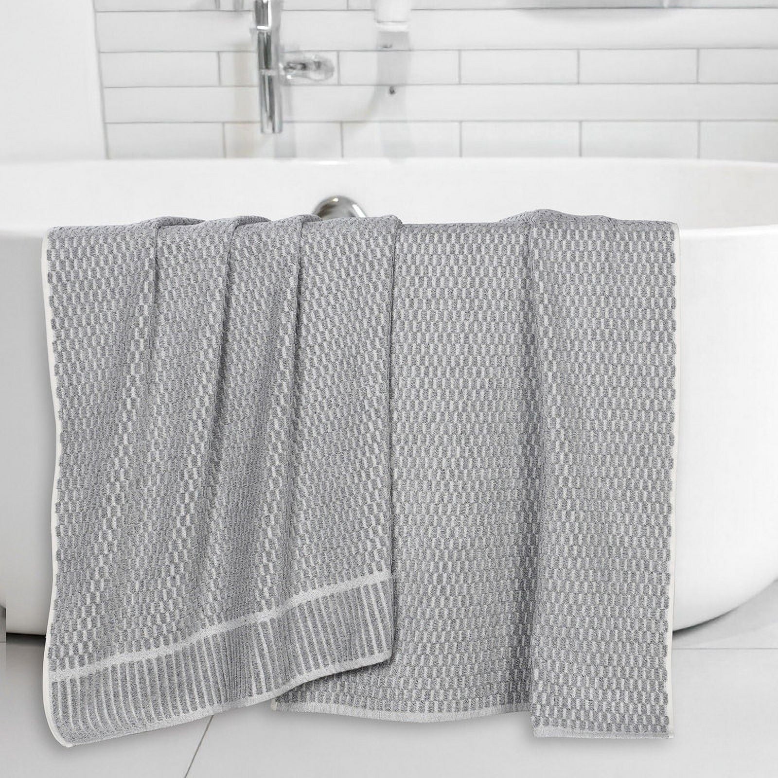 Superior Juno Viscose Cotton Blend Medium Weight Bath Sheets, Set of 2, Charcoal