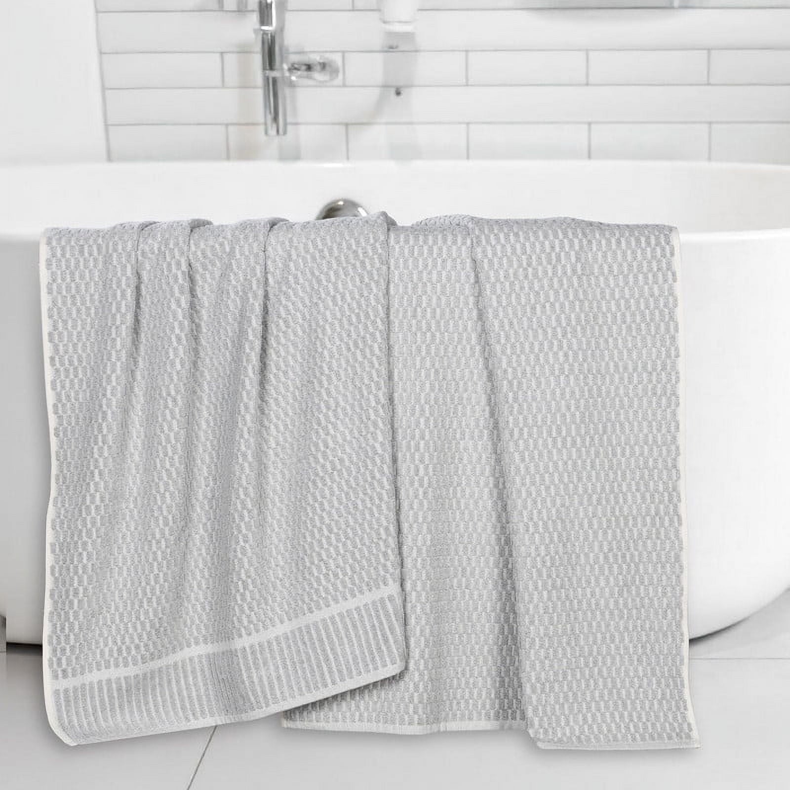 Superior Juno Viscose Cotton Blend Medium Weight Bath Sheets, Set of 2, Platinum
