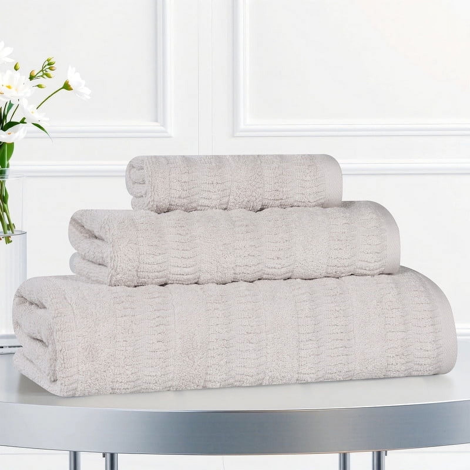 Superior Mika Smart Twist Cotton Medium Weight Hand Towels, Set of 6, Navy Blue