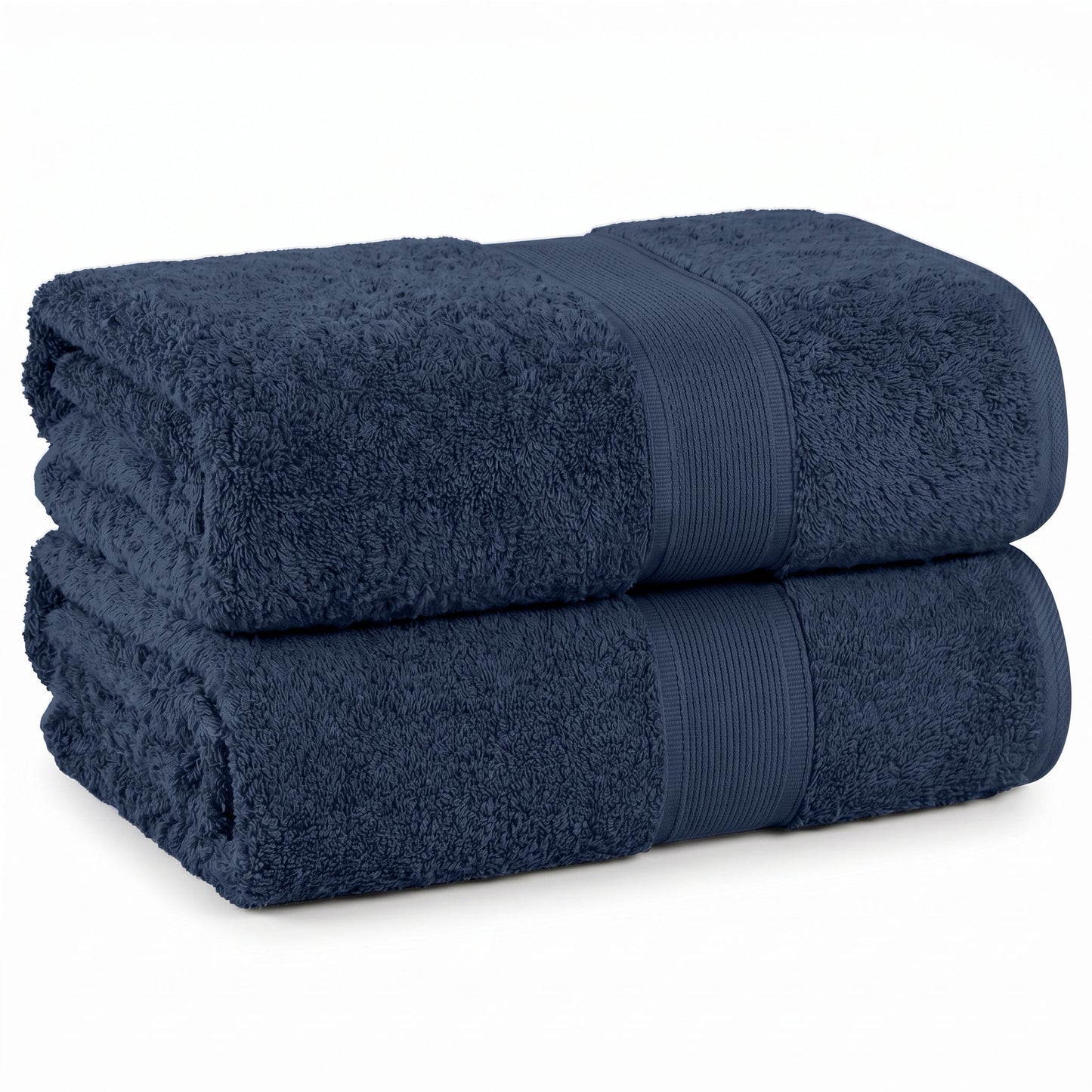 Superior Oregon Organic Cotton Medium Weight Bath Towels, 2-Piece Set, Navy Blue