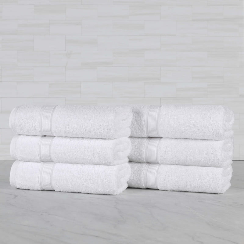 Superior Oregon Organic Cotton 6 Piece Hand Towel Set, Soft Medium Weight Towels, White