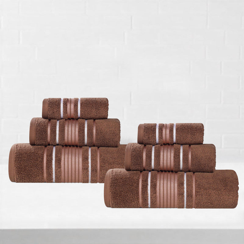 Superior Sadie Zero Twist Cotton Solid Hand Towel Set, Ultra Soft Towels, Chocolate
