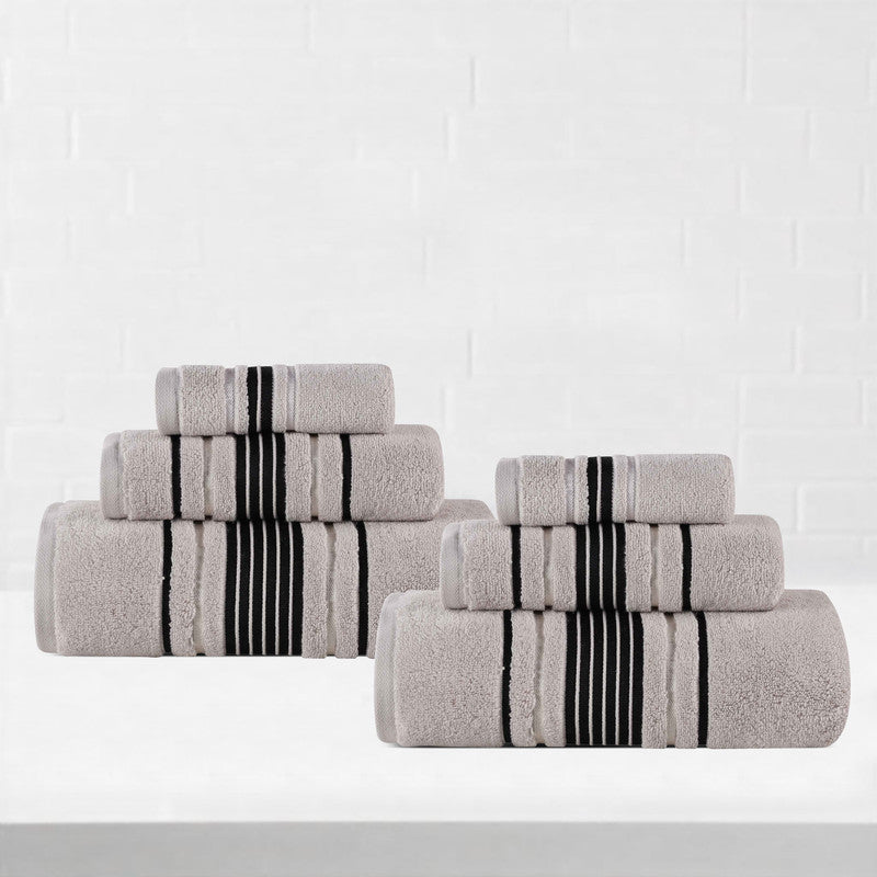 Superior Sadie Zero Twist Cotton Solid Hand Towel Set, Ultra Soft Towels, Platinum