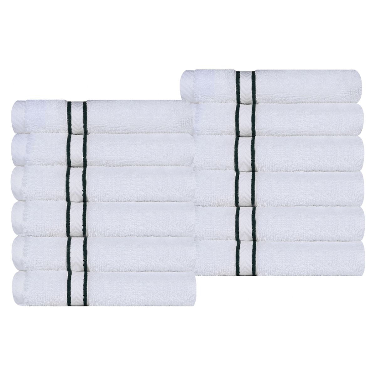Superior Turkish Cotton 12-Piece Teal Washcloth/Face Towel Set