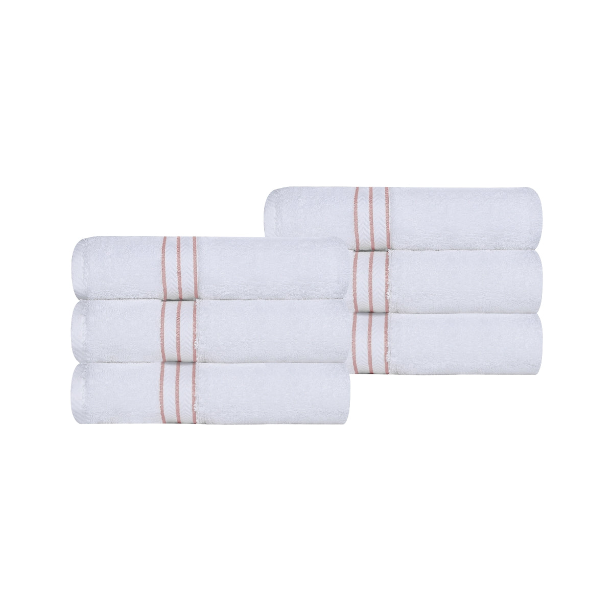 Superior Turkish Cotton Ultra-Plush 6-Piece Tea Rose Hand Towel Set