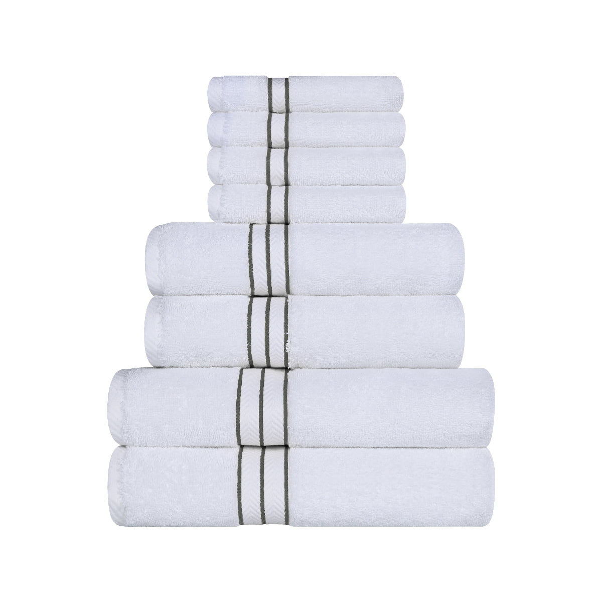 Superior Turkish Cotton Ultra-Plush 8-Piece Charcoal Towel Set