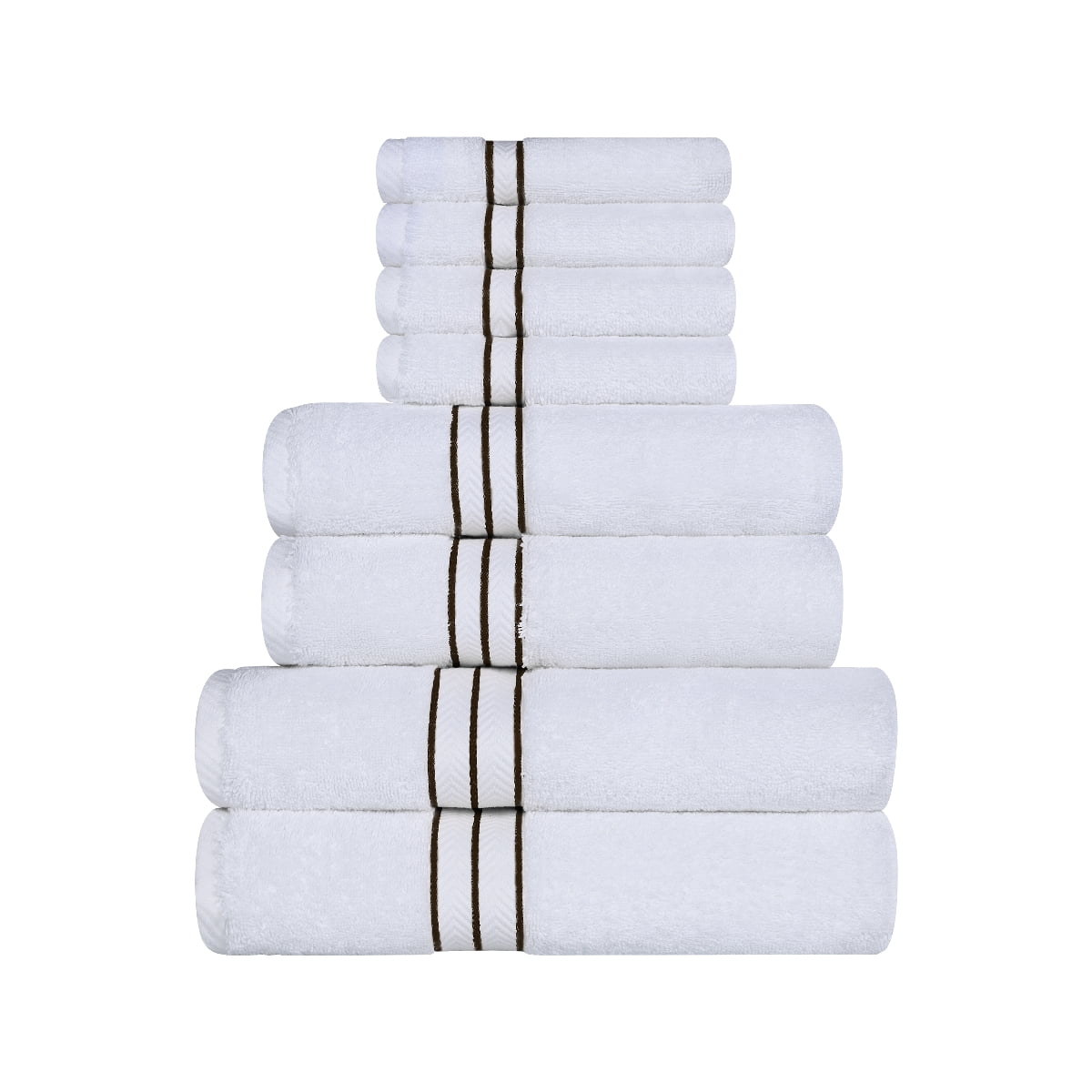 Superior Turkish Cotton Ultra-Plush 8-Piece Chocolate Towel Set