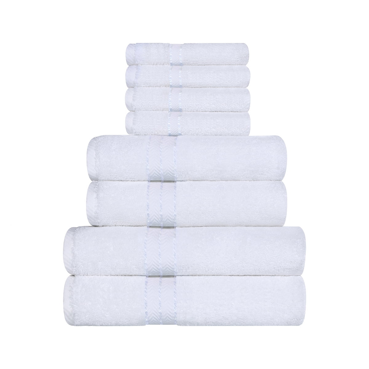 Superior Turkish Cotton Ultra-Plush 8-Piece White Towel Set
