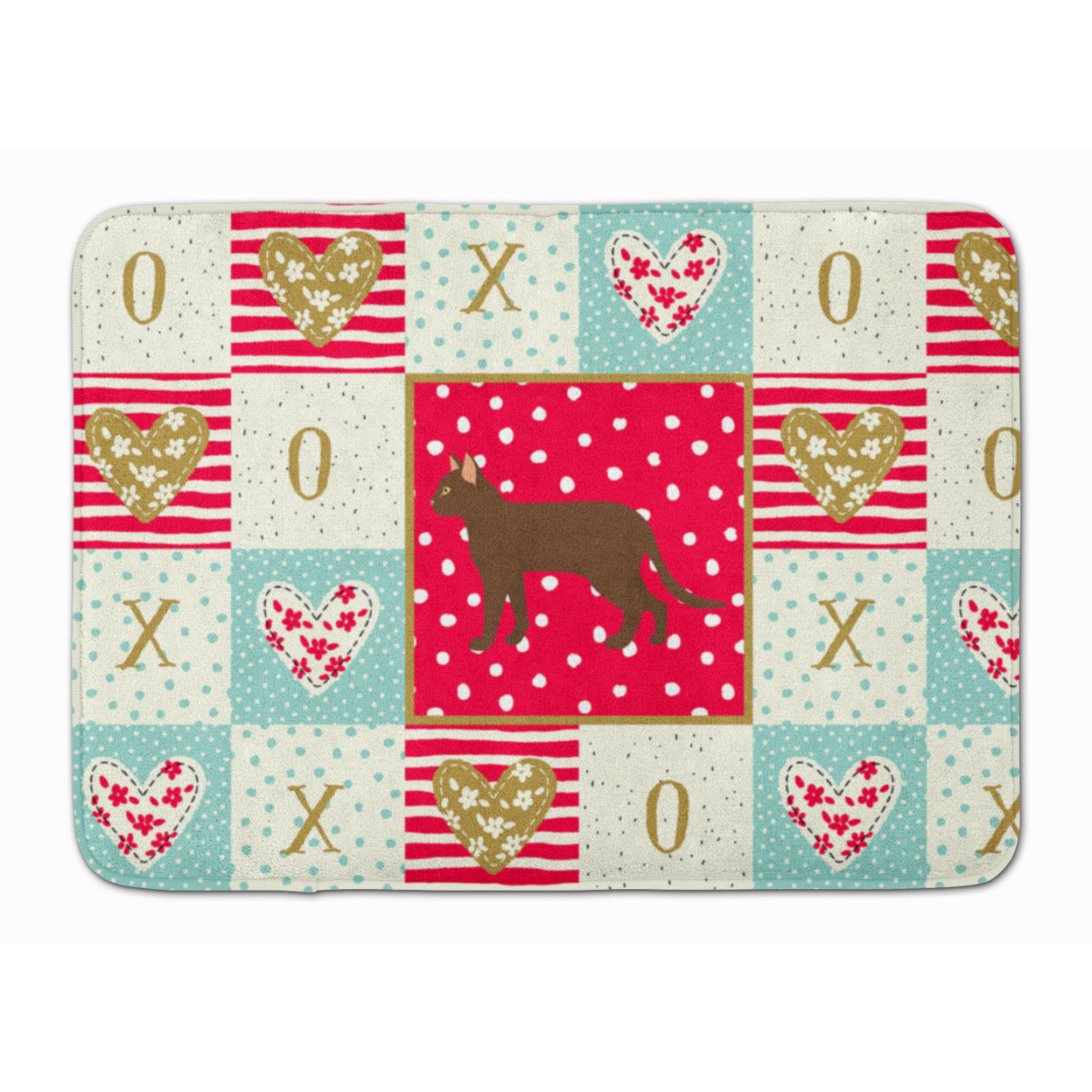 Suphalak Cat Love Machine Washable Memory Foam Mat Red