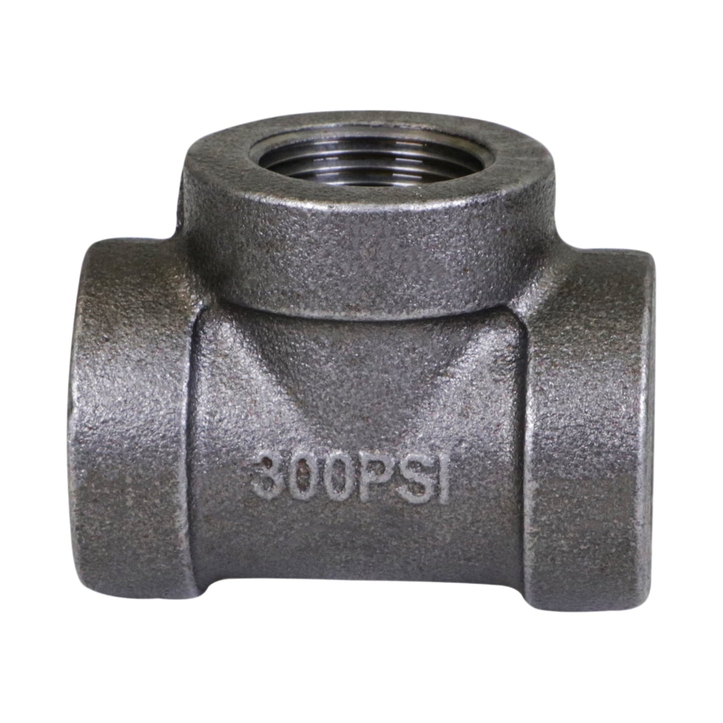 Supply Giant 1" Black Pipe Fitting Tee for Industrial Piping or DIY Projects, Cast Iron