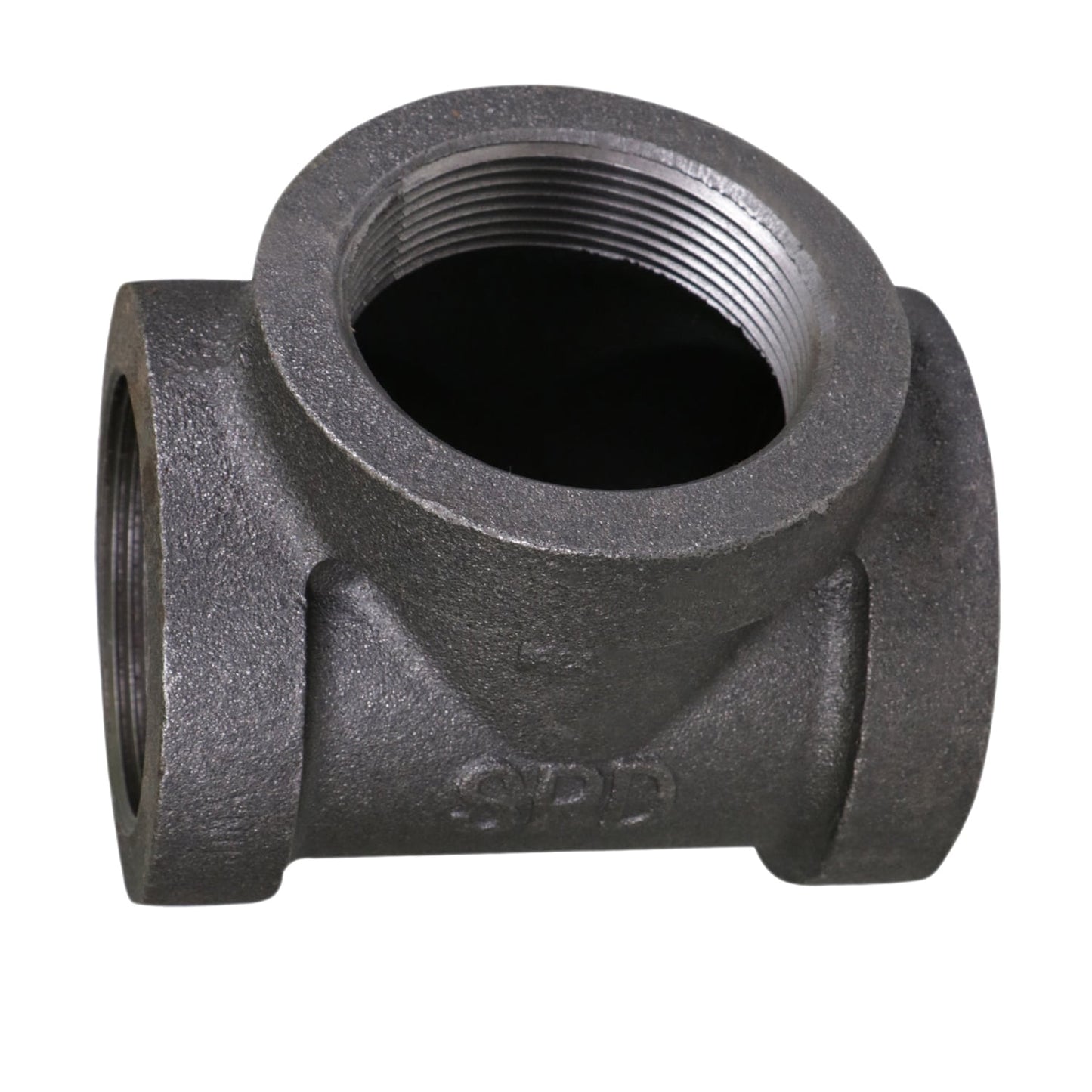 Supply Giant 3" Black Pipe Fitting Tee for Industrial Piping or DIY Projects, Cast Iron