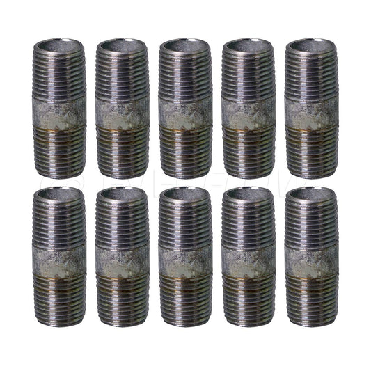Supply Giant 3" x 3", Steel Pipe, pre cut Industrial Pipe, Threaded Pipe Nipples and Fittings, Build Vintage DIY Furniture, Galvanized (Pack Of 10)