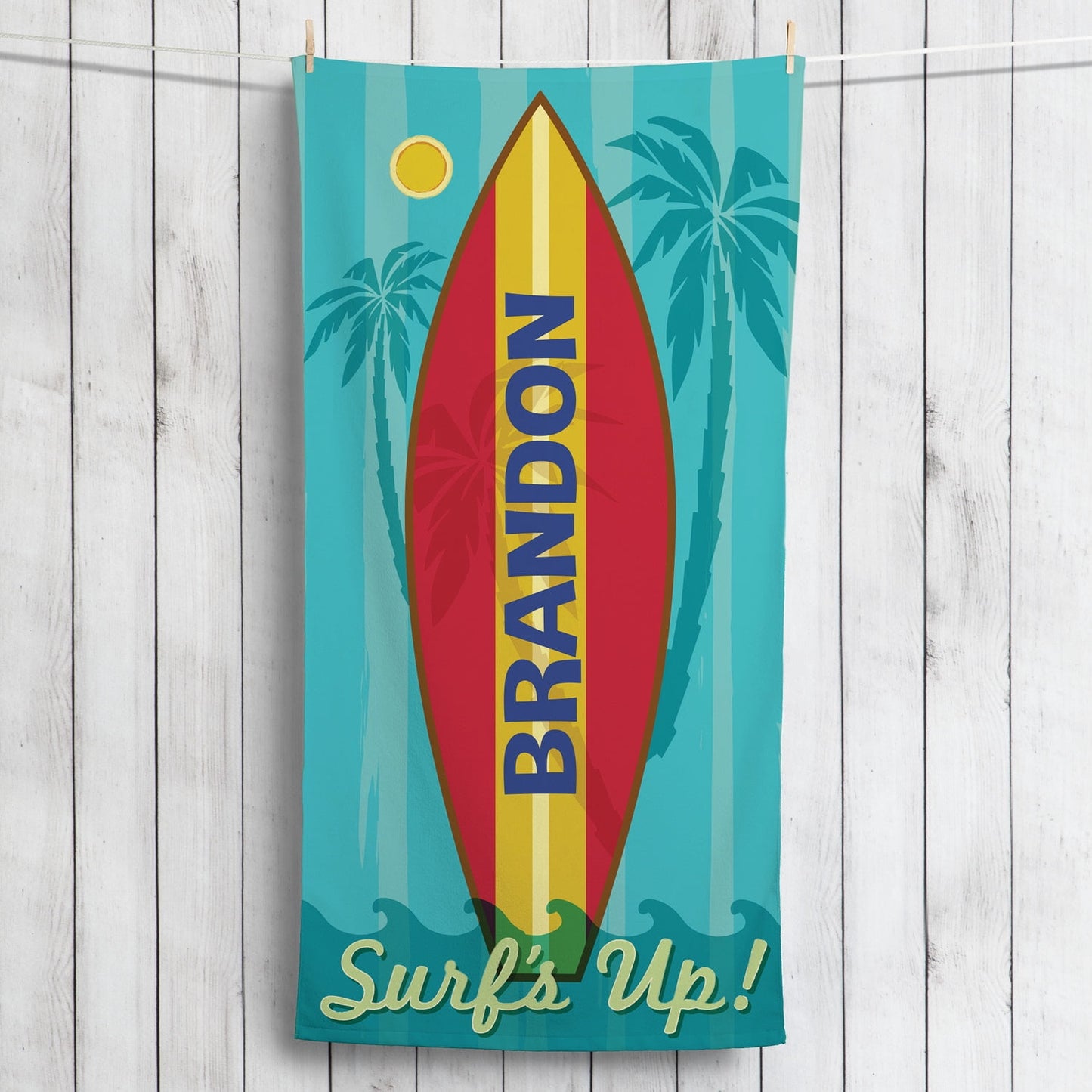 Surfâ€™s Up Plush Beach Towel