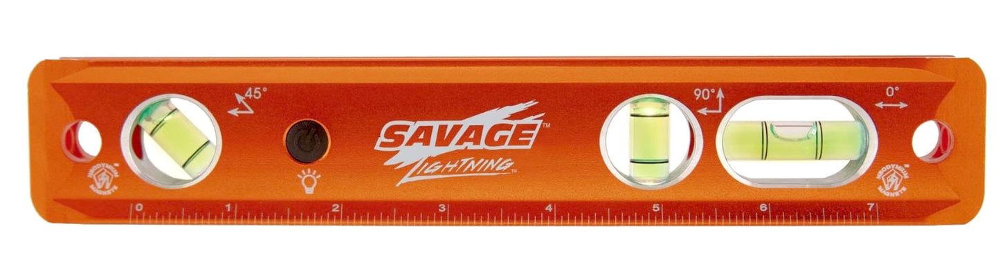 Swanson Savage 9" Lighted Magnetic Anodized Solid Billet Aluminum Torpedo Level, Batteries Included, Model TLL049M