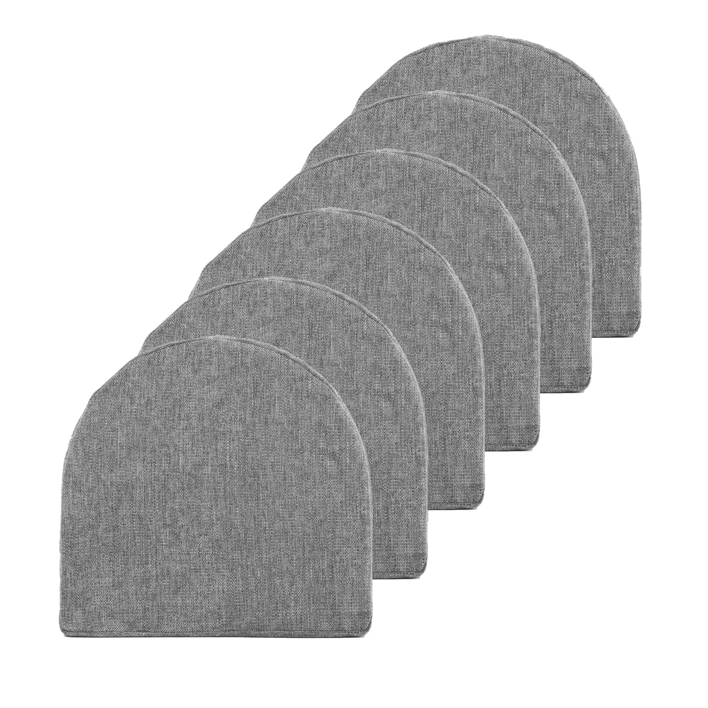 Sweet Home Collection U-Shape Molded Memory Foam Chair Pads With Ties Navy 4 Pack
