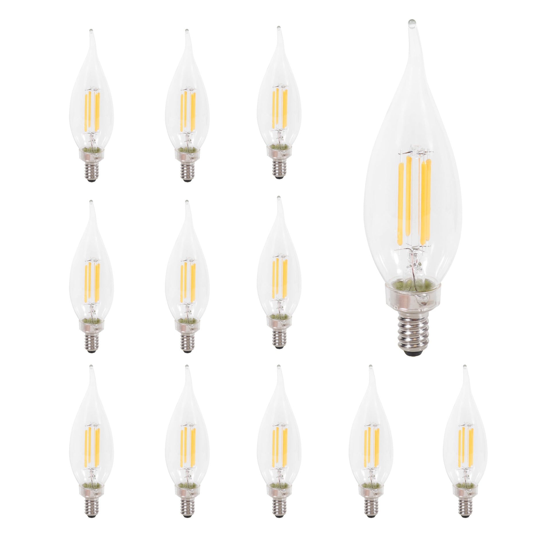 Sylvania LED Reduced Eye Strain B10 Light Bulb, 60W, Candelabra, Dim, Daylight, 12 Pack