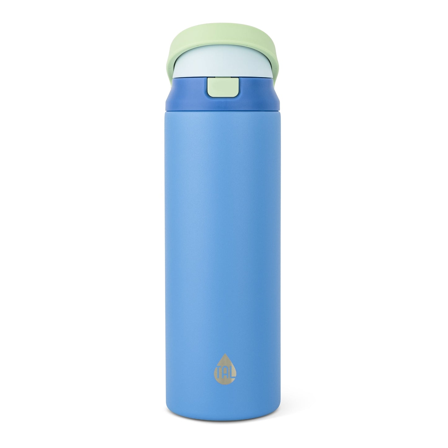 TAL 24oz Stainless Steel 2-in-1 Straw and Chug Water Bottle with Push Lid, Black