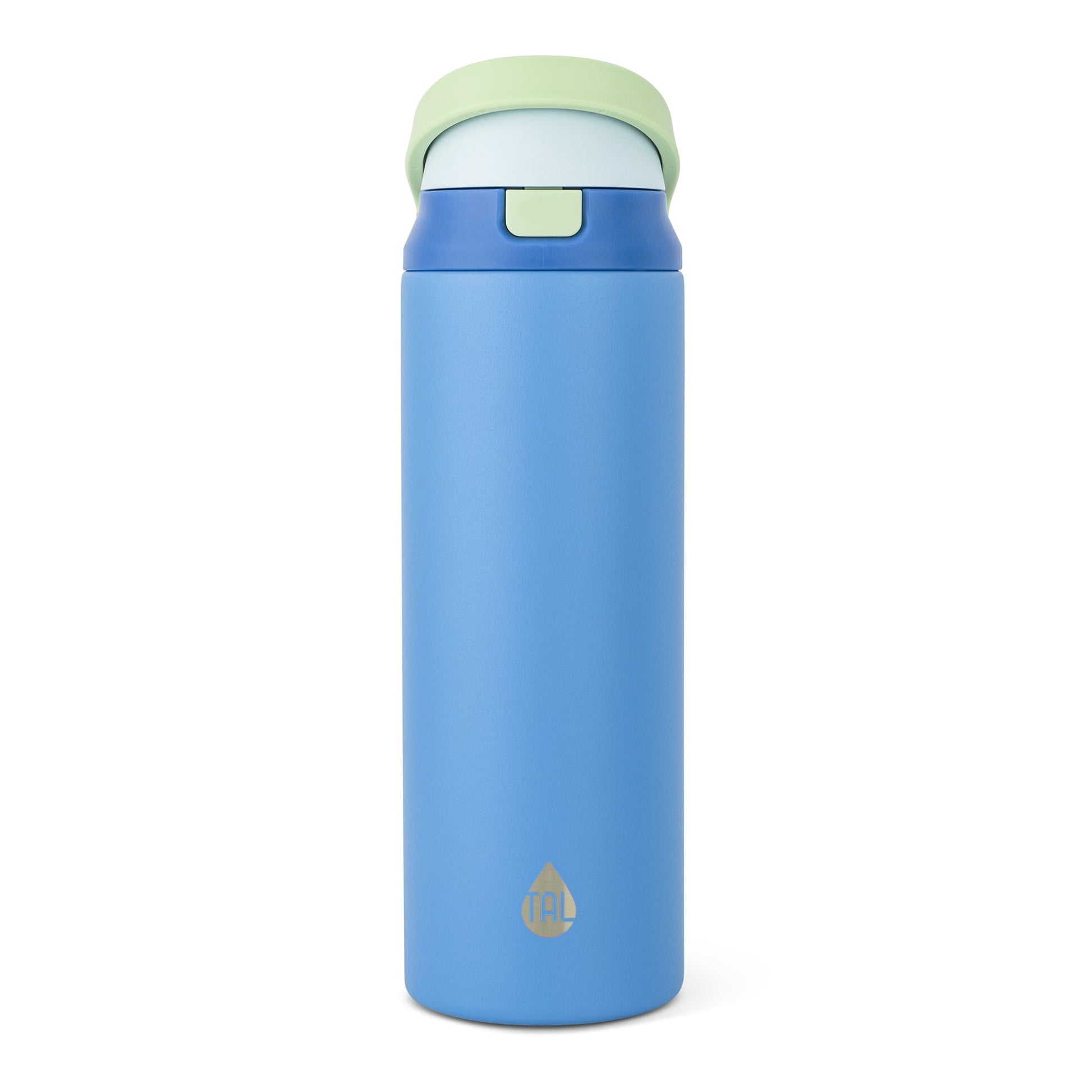 TAL 24oz Stainless Steel 2-in-1 Straw and Chug Water Bottle with Push Lid, Black