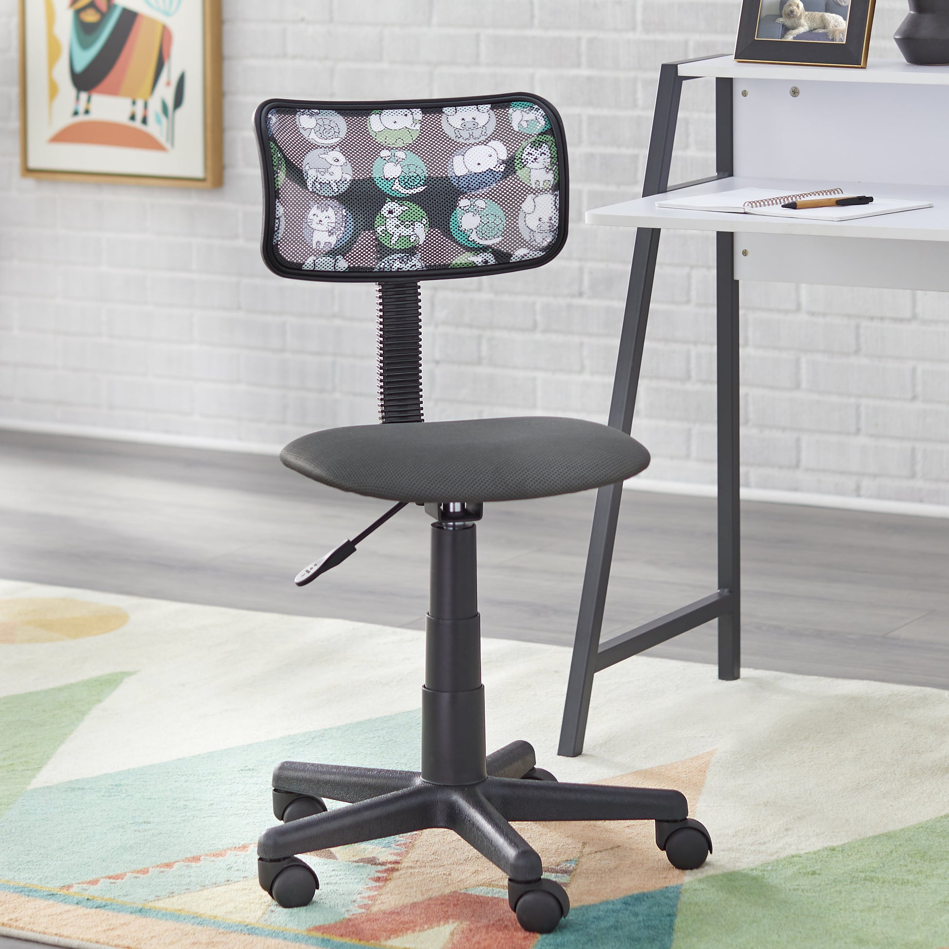 TMS Focus Kids Task Chair with Adjustable Height & Swivel, Gray