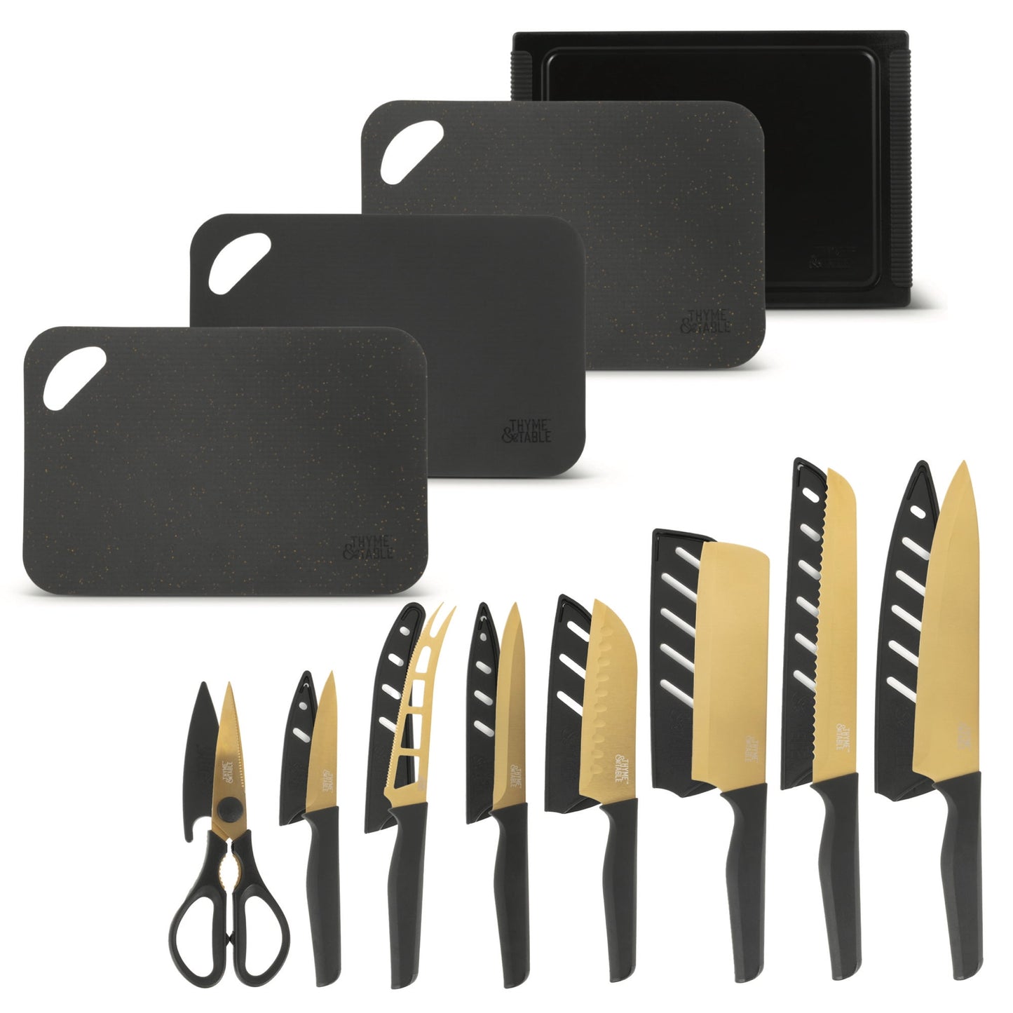Thyme & Table 20-Piece Knife Set - Green