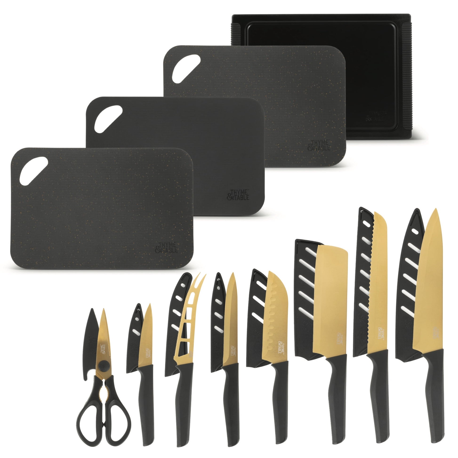Thyme & Table 20-Piece Knife Set - Green