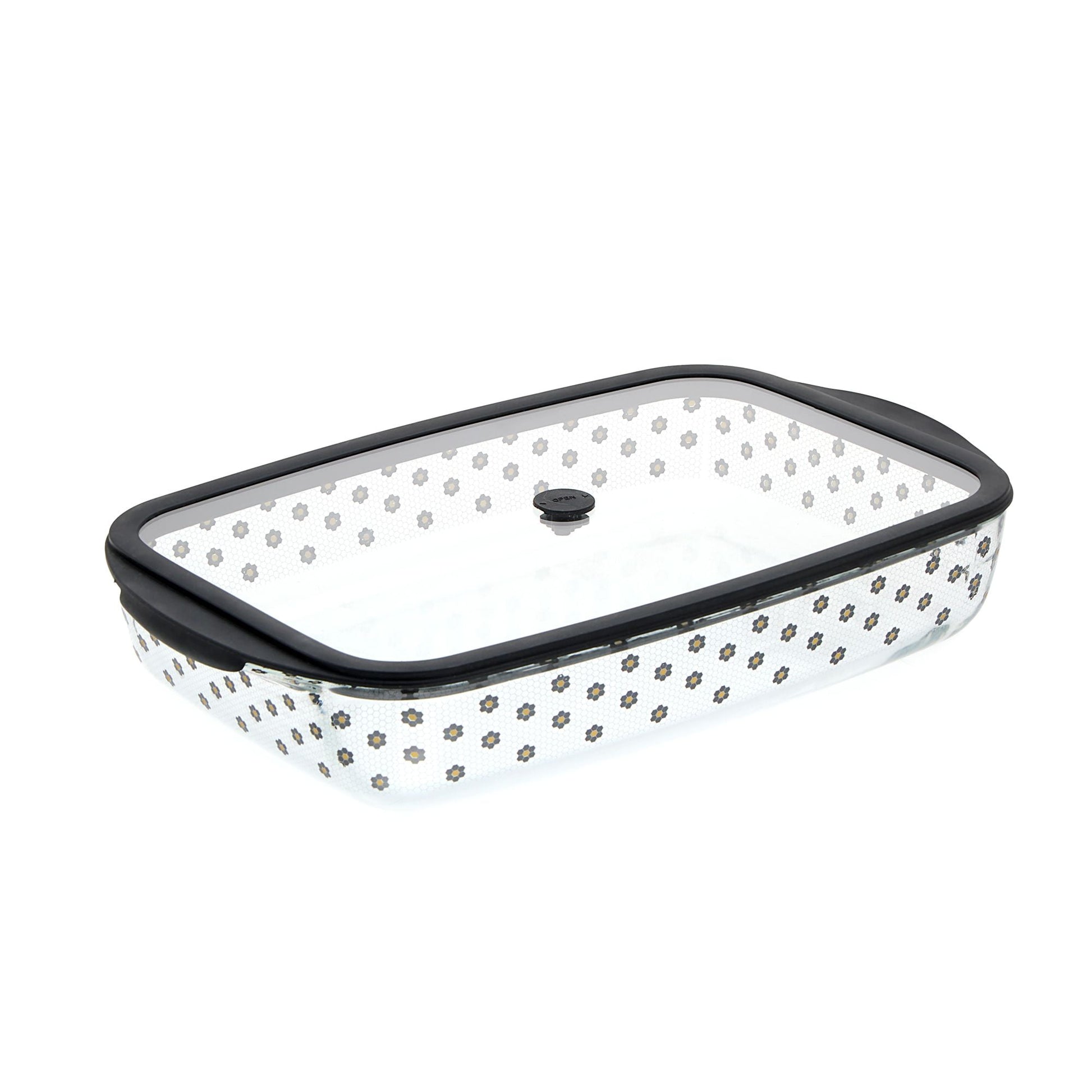 Thyme & Table 9"x15" Glass Baking Dish with Lid - Leaflets