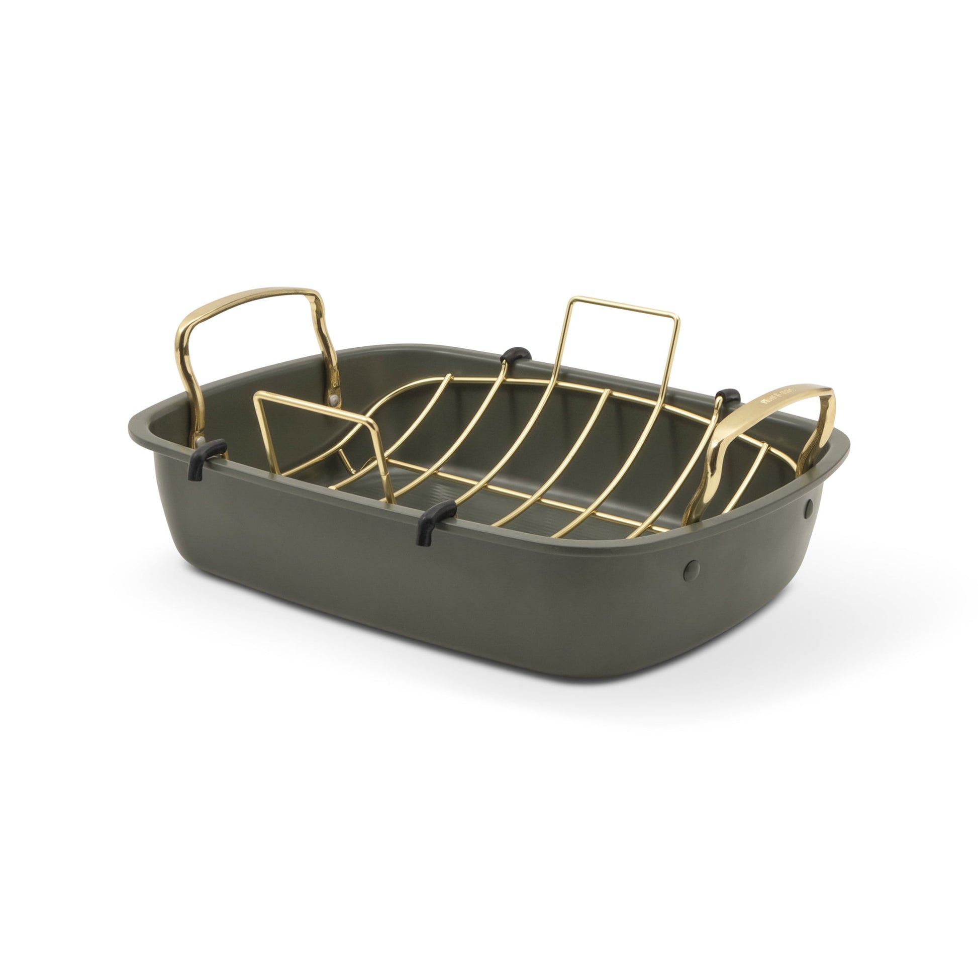 Thyme & Table 2-Piece Roaster with Rack - Green