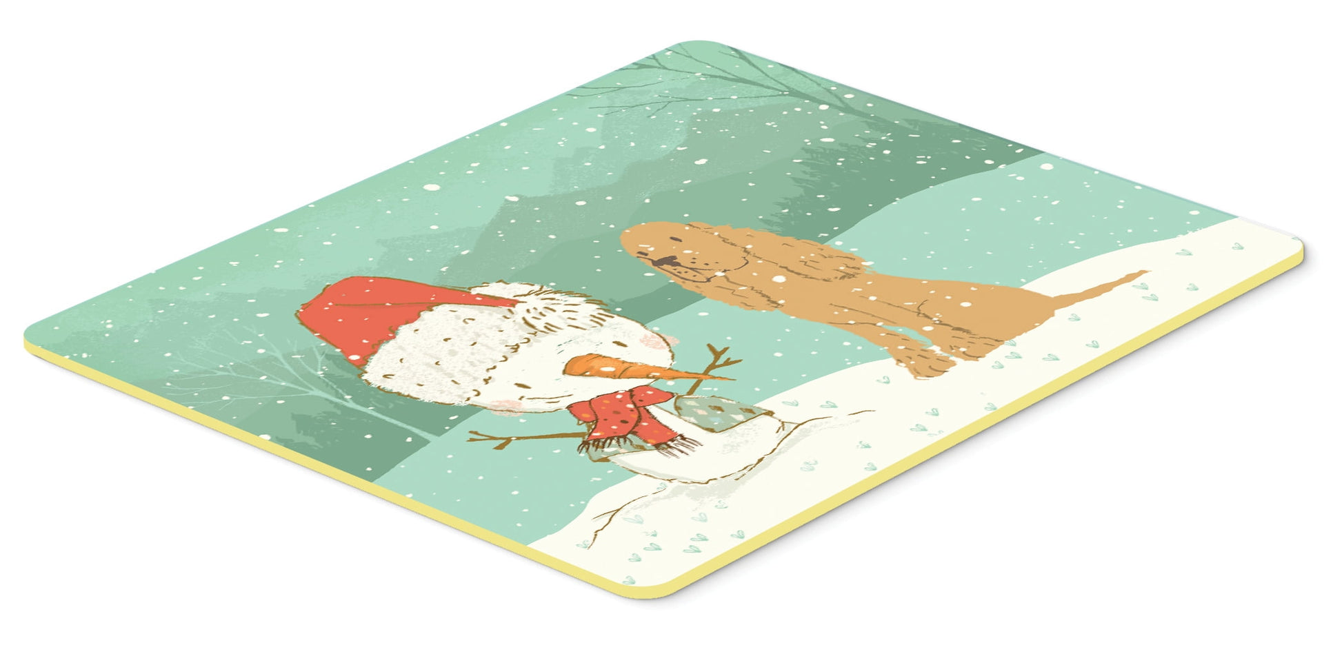 Tan Spaniel Snowman Christmas Kitchen or Bath Mat 24x36
