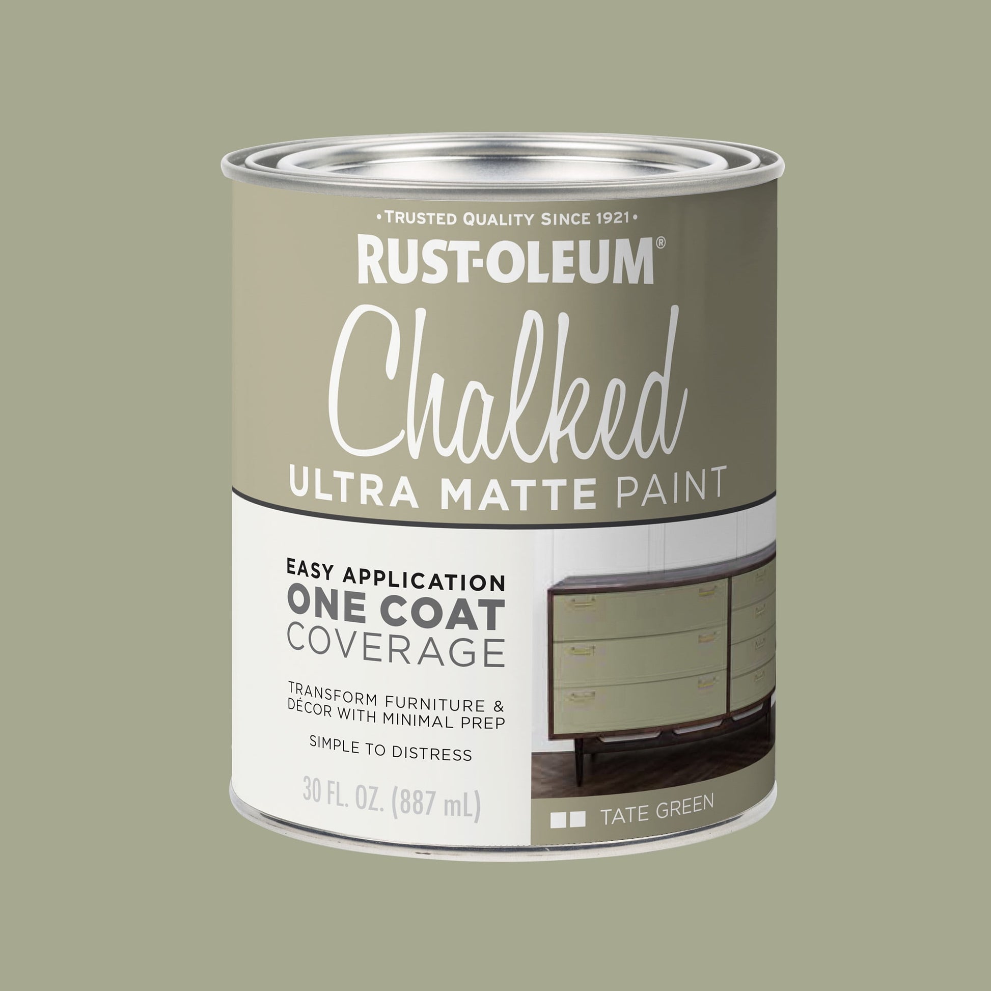Tate Green, Rust-Oleum Chalked Ultra Matte Paint, Quart