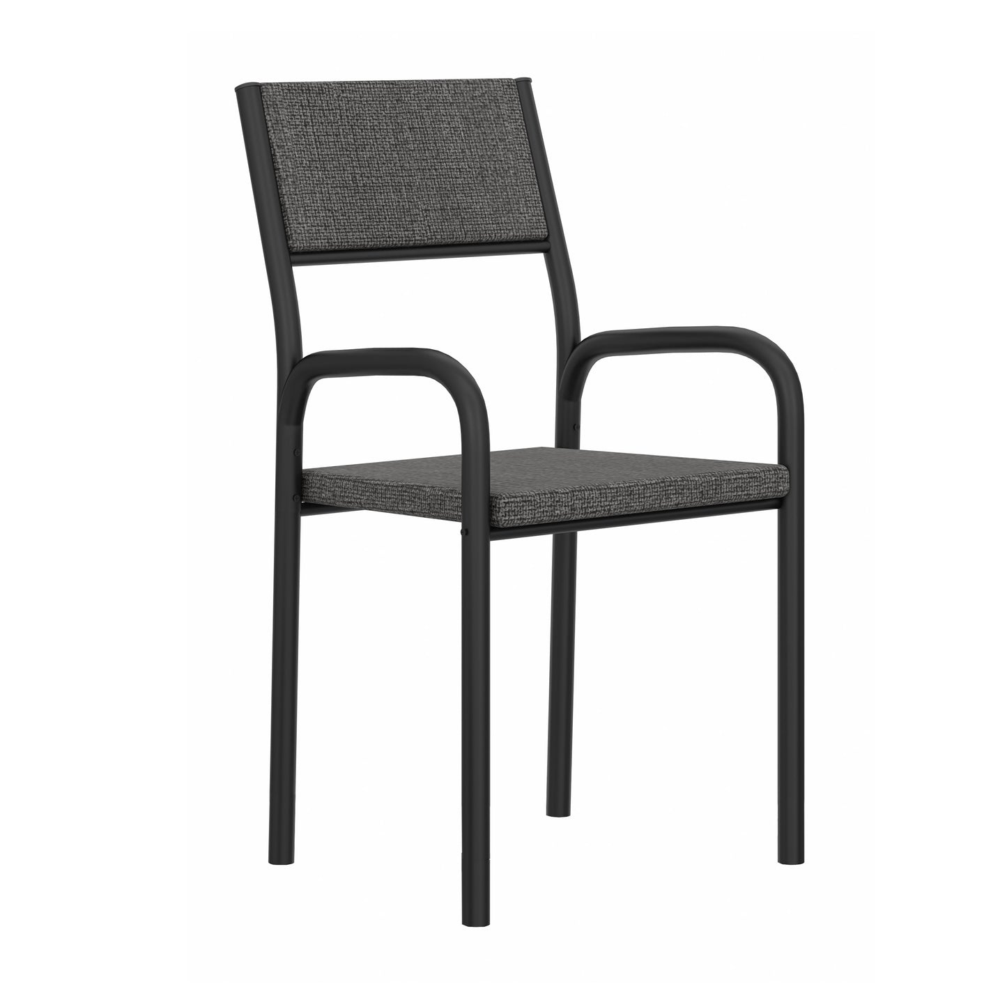 Techni Mobili Cassa and Allure Modern Metal & Fabric Writing Desk in Black
