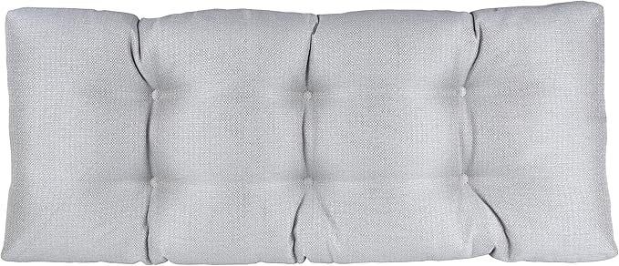 The Gripper Non-Slip Tufted Bench Cushion for Indoor Furniture, Entryway Storage, Bay Window, Corner Nook or Piano Seat, 33 Inches, Gray