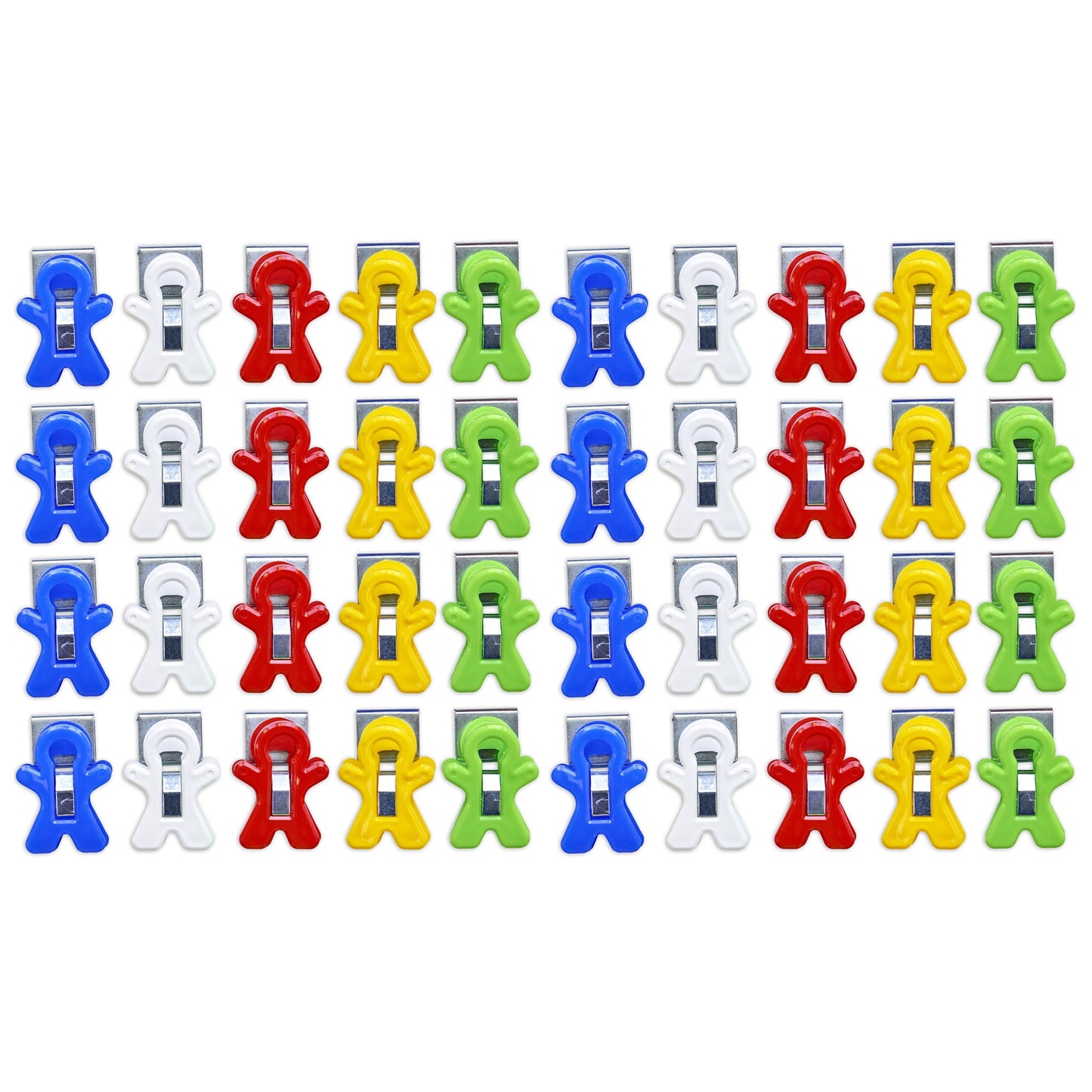 The Pencil Grip Magnet Man Magnetic Clip, Assorted Colors, 40-Piece Bucket
