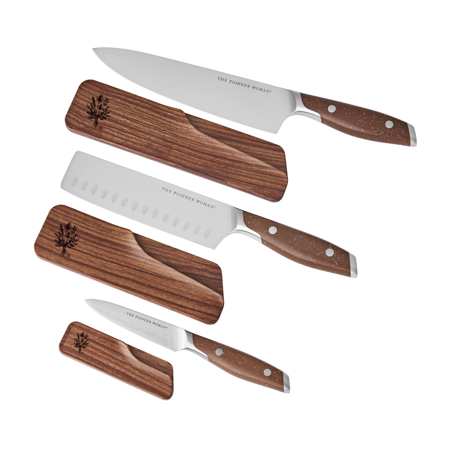 The Pioneer Woman 3-Piece Knife Set, Brown Speckle