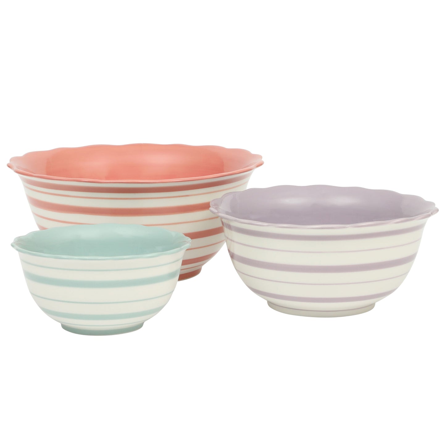 The Pioneer Woman Ainsley 3-Piece Ceramic Serving Bowl Set, Multicolor