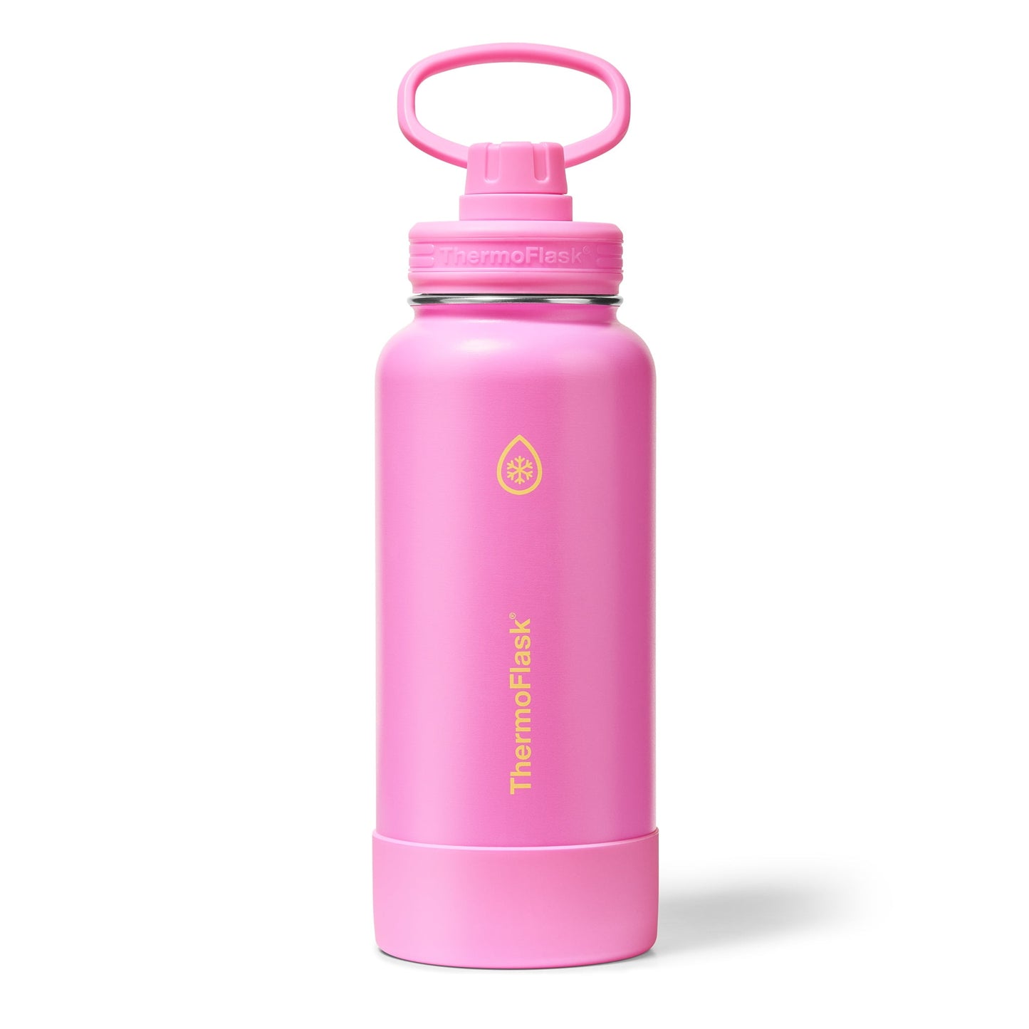 ThermoFlask 32 oz Double Wall Vacuum Insulated Stainless Steel Water Bottle with Chug Spout Lid, Shocking Pink