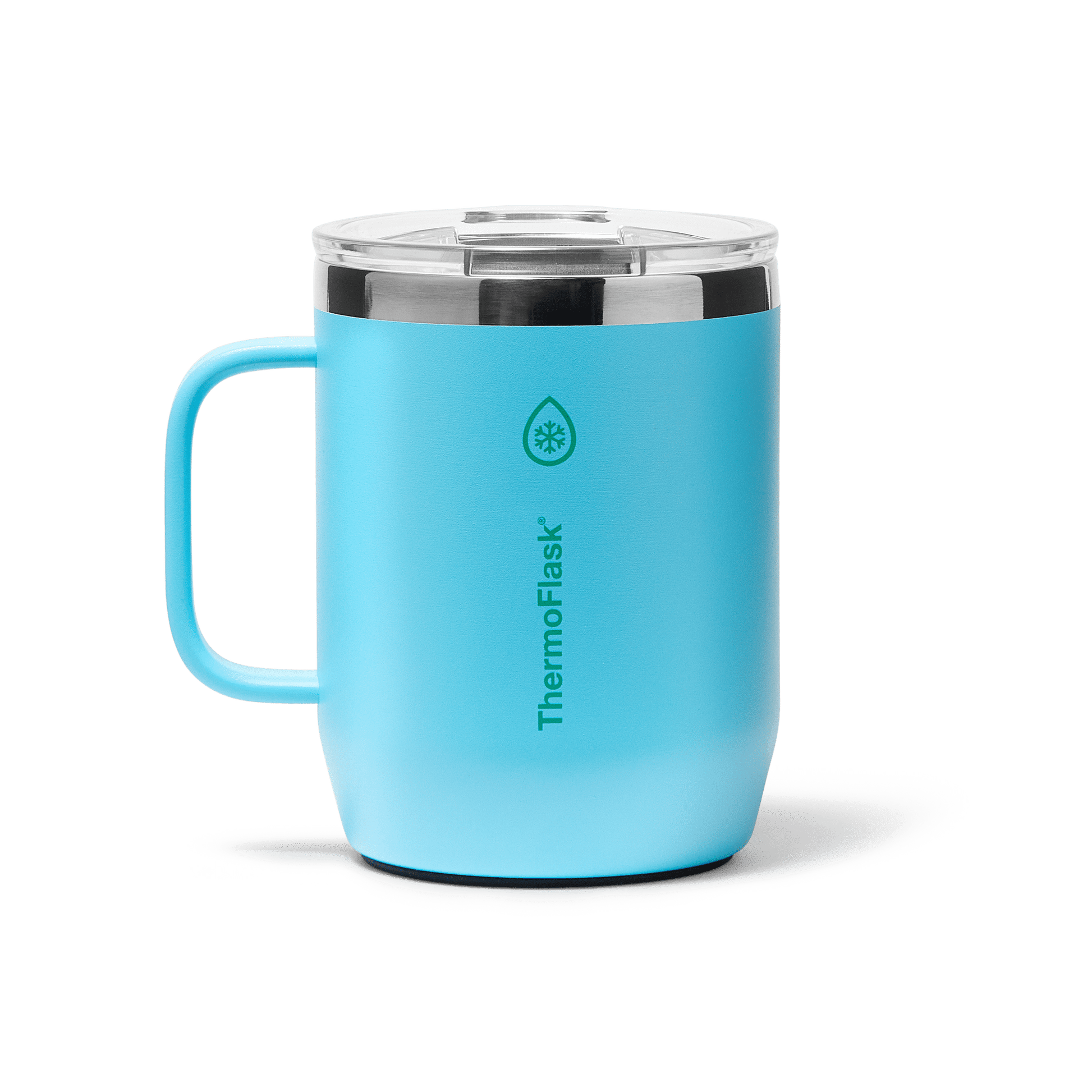 ThermoFlask Drinkware 12 oz Coffee Mug - Double-Wall Insulated for Hot & Cold Drinks - Lightweight & Simple with Innovative Press In Slider Lid - Modern & Durable - Sunkissed Coral