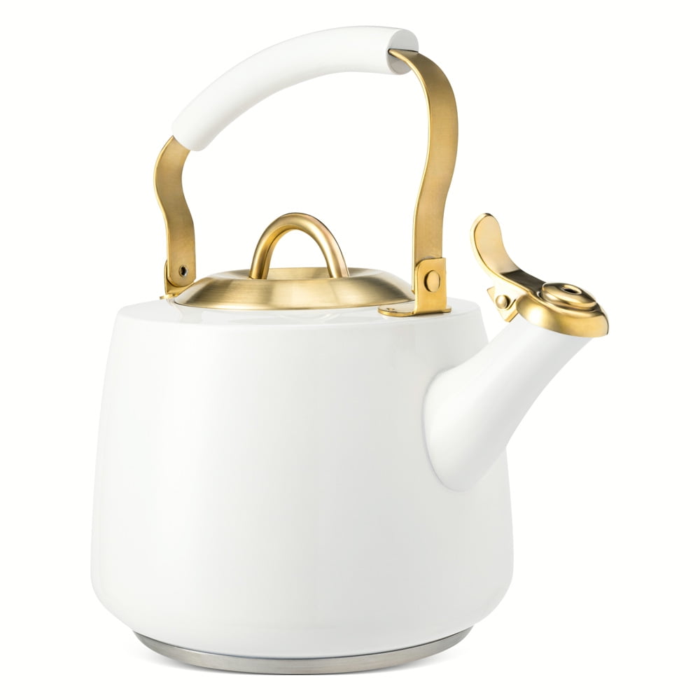 Thyme & Table 1.8L Stainless Steel Stovetop Tea Kettle - White & Gold