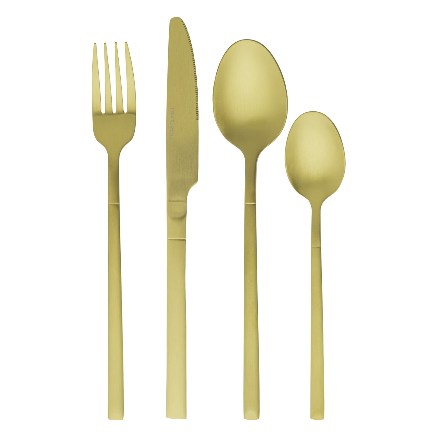 Thyme & Table Arden 16-Piece Gold Stainless Steel Flatware Set, Service for 4