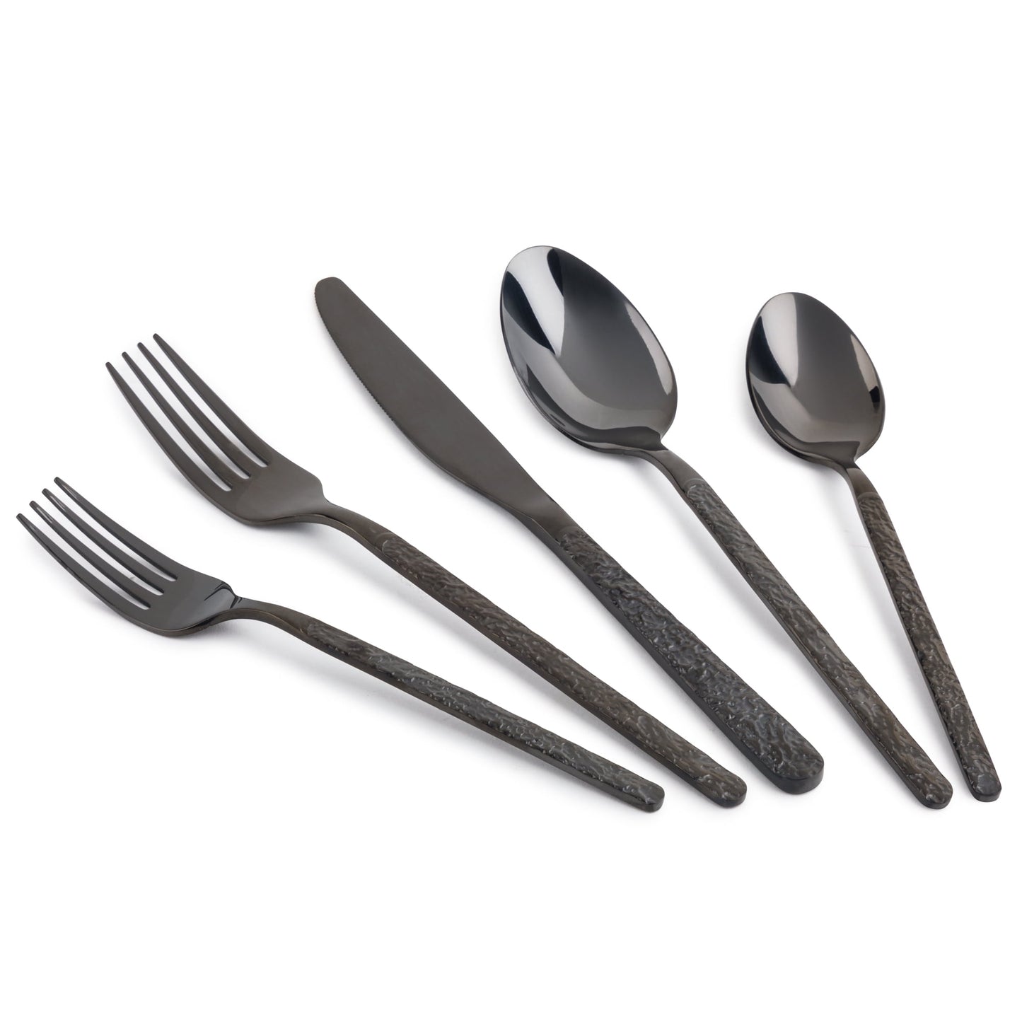(4 pack) Thyme & Table Lumi 20-Piece Black Stainless Steel Flatware Set, Service for 4