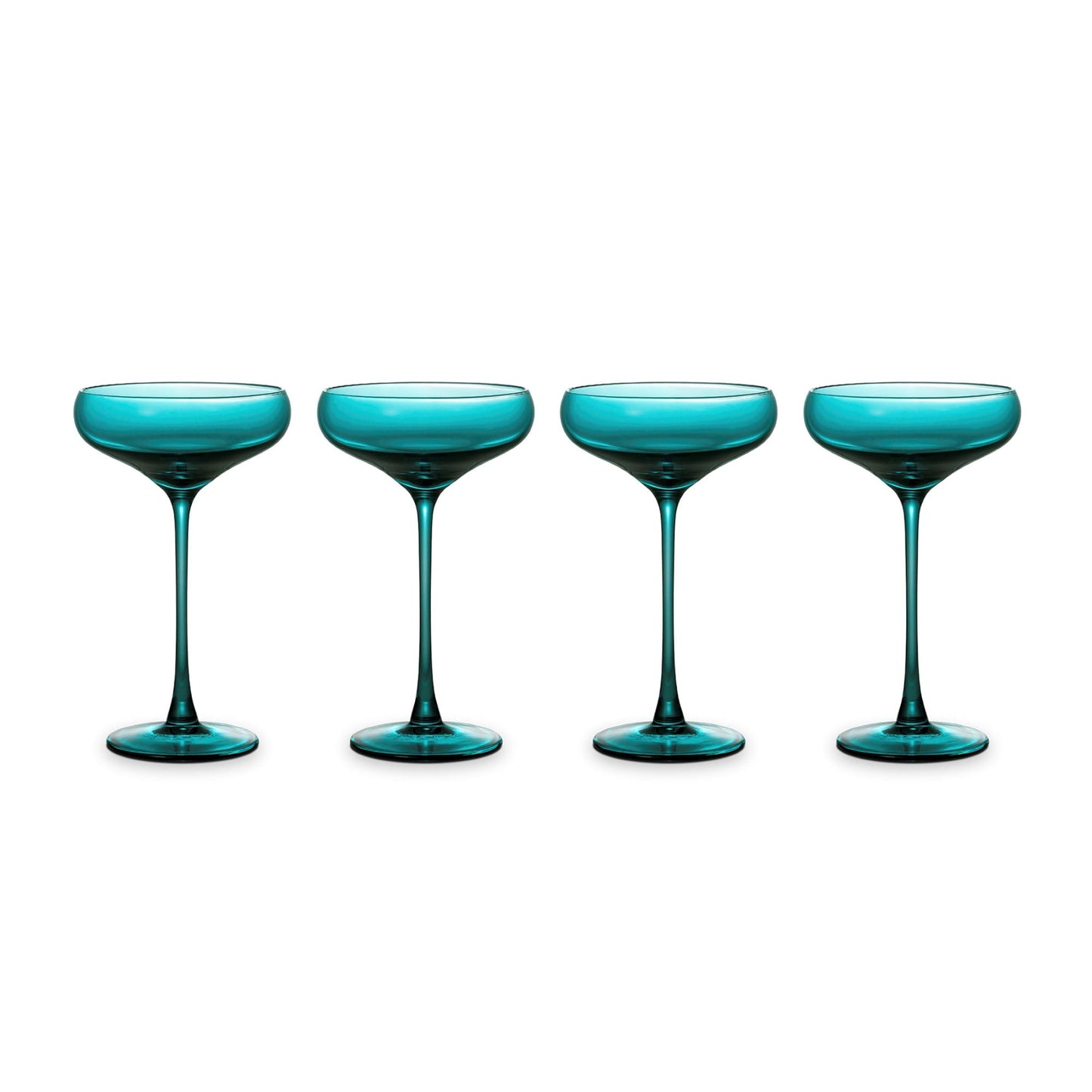 Thyme & Table 10 fl oz Emerald Sphere Coupe Cocktail Glasses, Set of 4