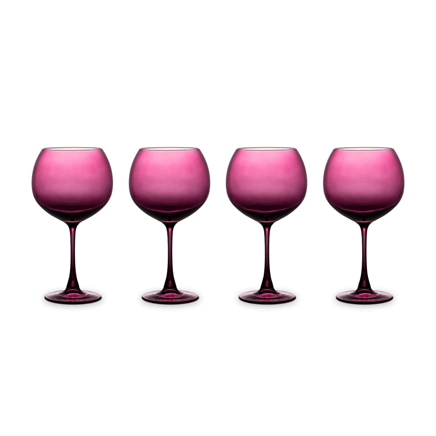 Thyme & Table 21 fl oz Magenta Sphere Stemmed Wine Glasses, Set of 4