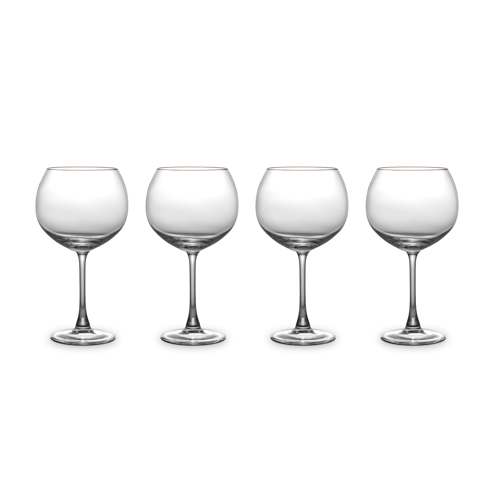 Thyme & Table Sphere Stemmed Wine Glasses with Gold Rim, Set of 4