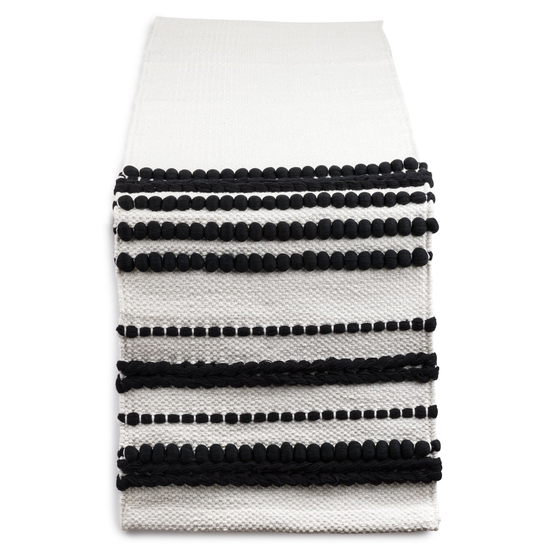 Thyme & Table Woven Dusk Handwoven Black Table Runner, 72 x 14 Inches