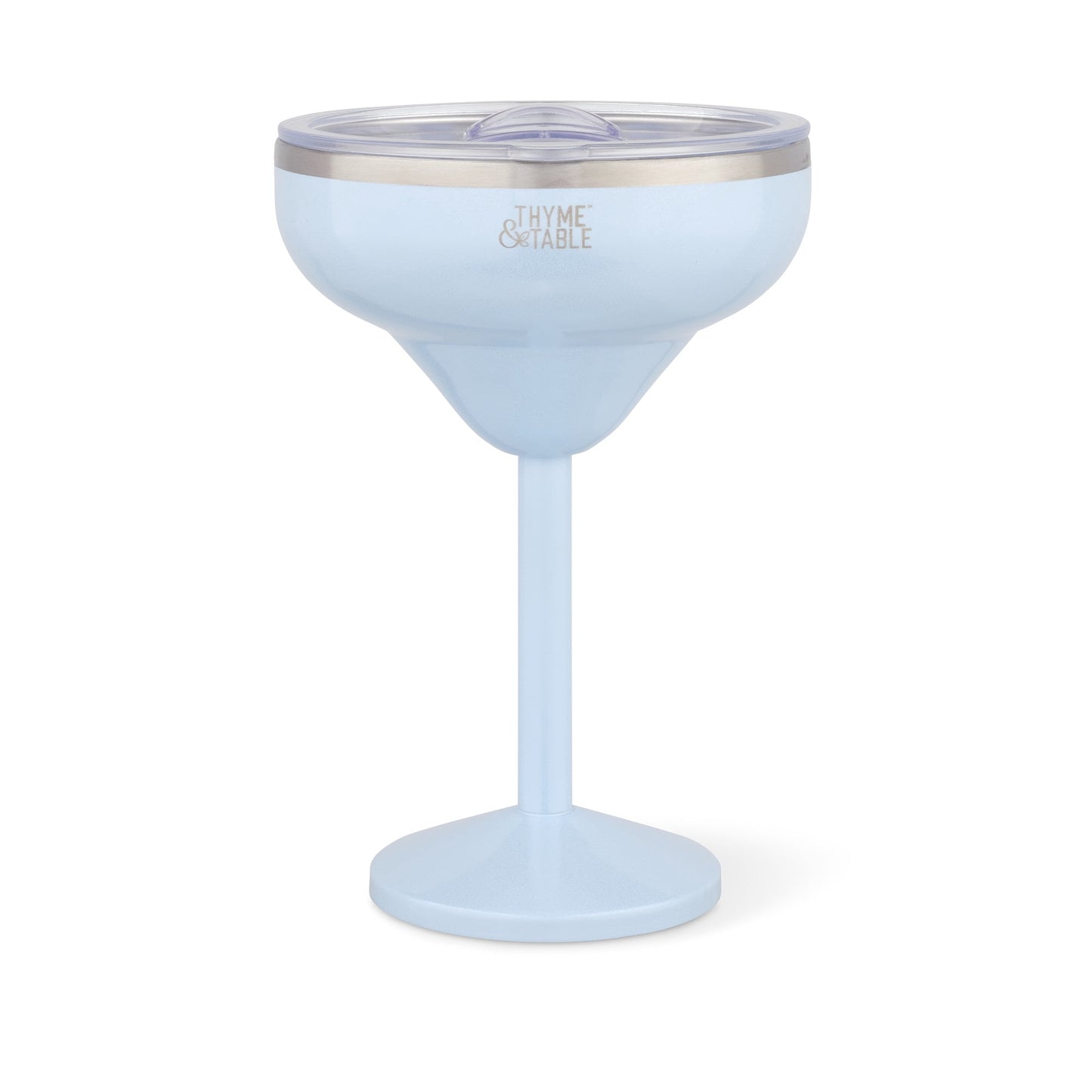 Thyme & Table 10oz Stainless Steel Margarita Tumbler with Push Lid, Blue