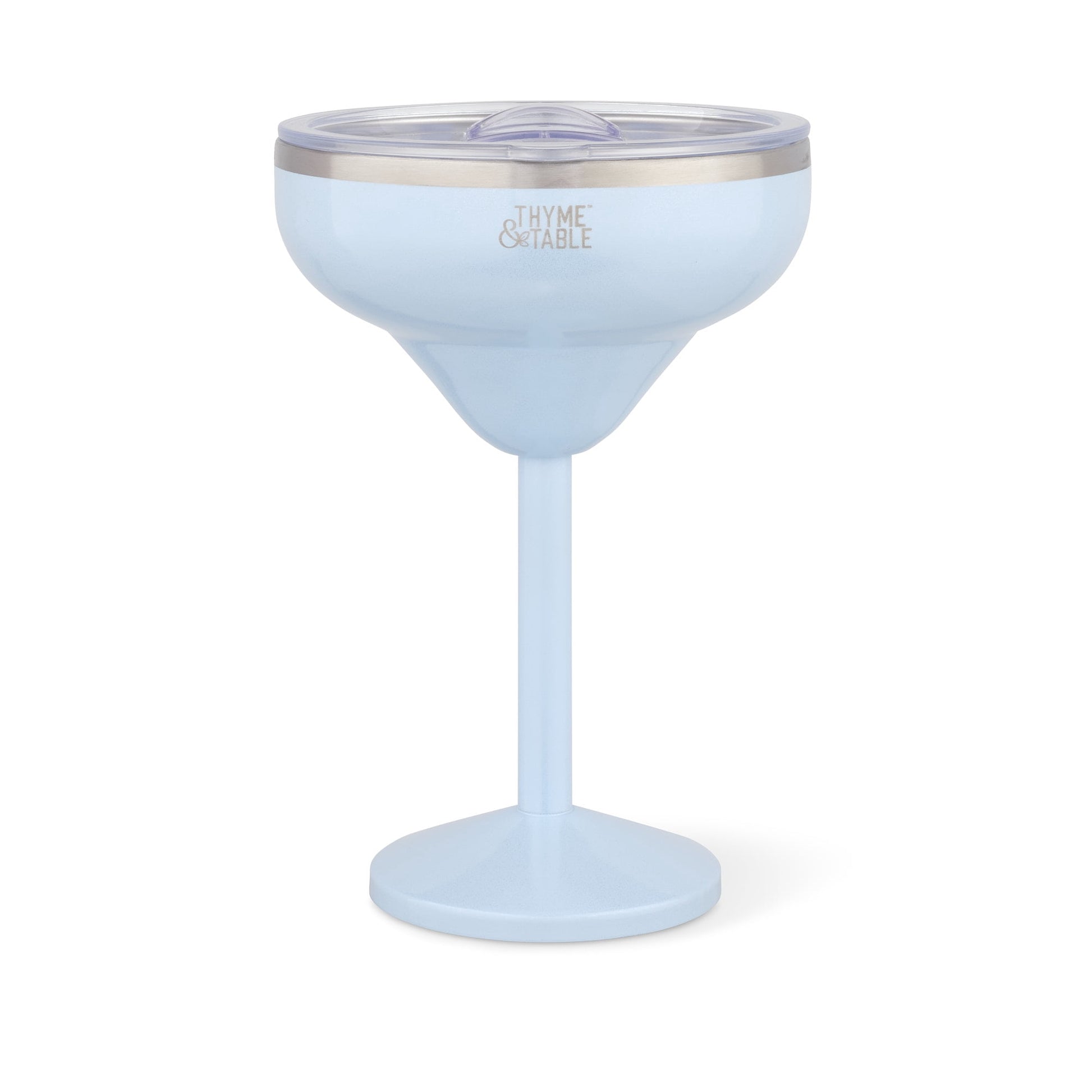 Thyme & Table 10oz Stainless Steel Margarita Tumbler with Push Lid, Blue