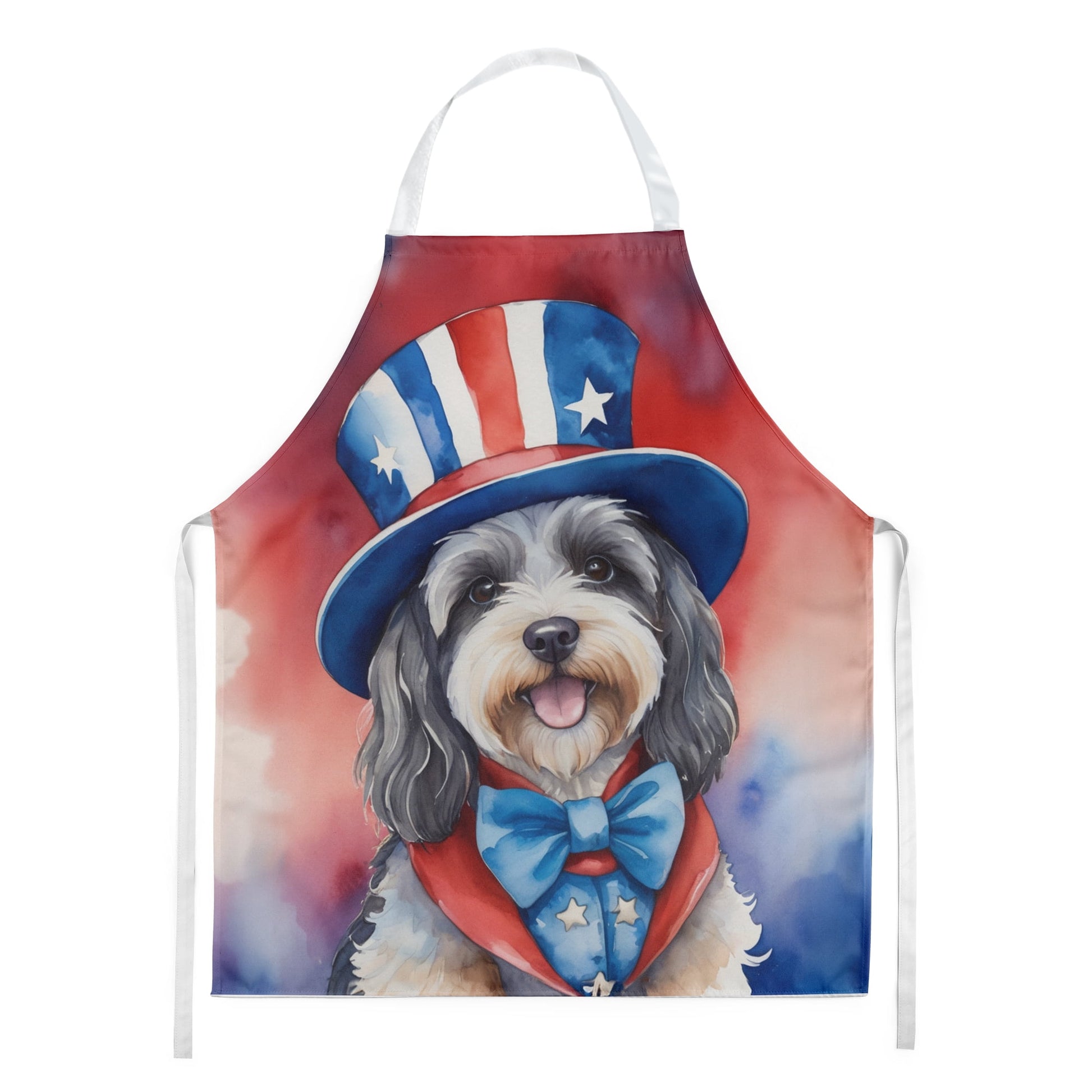 Tibetan Terrier Patriotic American Apron 27 in x 30 in
