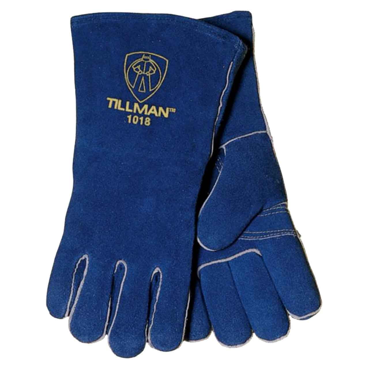 Tillman 10182X Blue Slightly Select Shoulder Split Cowhide Stick Welding Gloves, 14â€ length