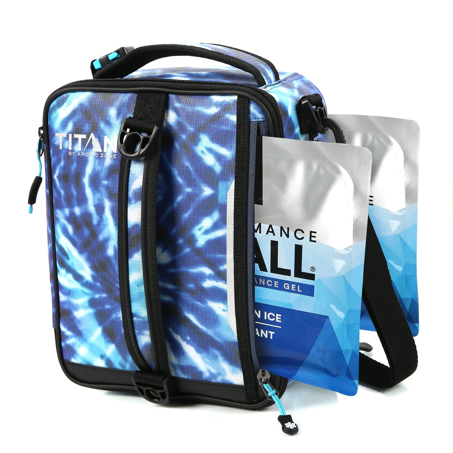 Titan by Arctic Zone Fridge Cold Upright Lunch Pack, Kaleidoscope Blue Tie Dye