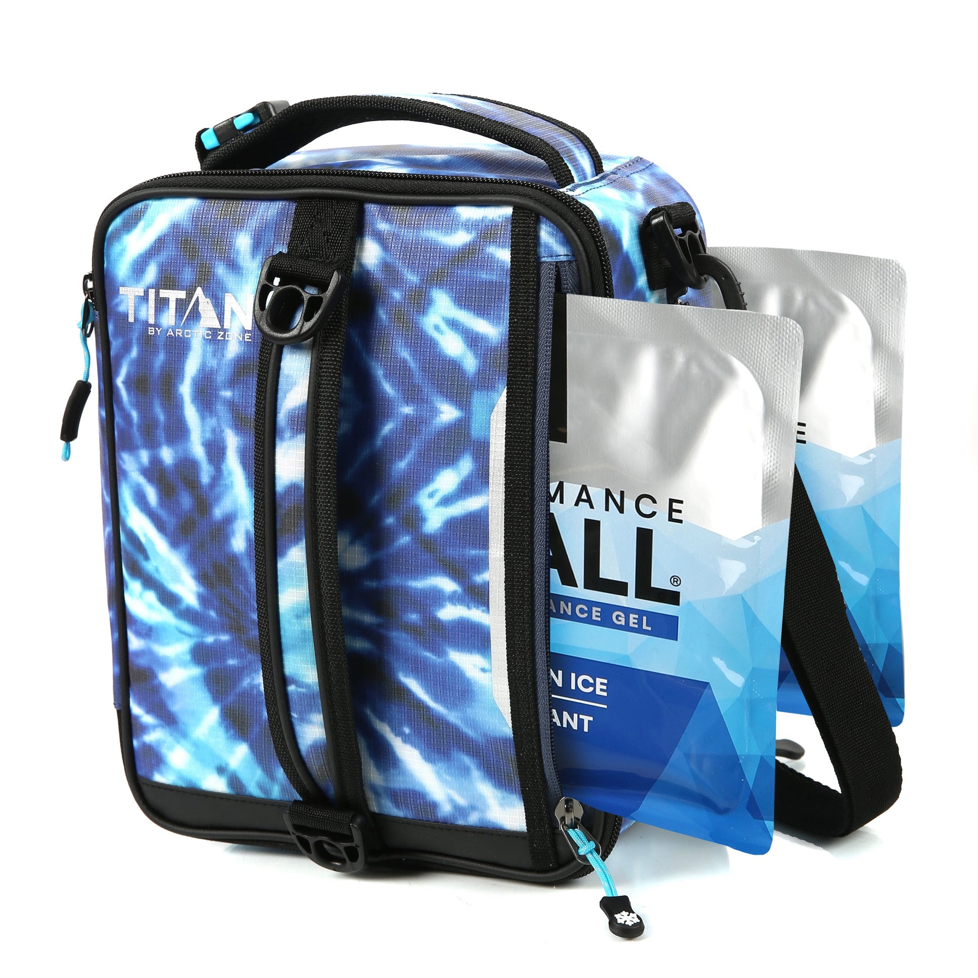 Titan by Arctic Zone Fridge Cold Upright Lunch Pack, Kaleidoscope Blue Tie Dye