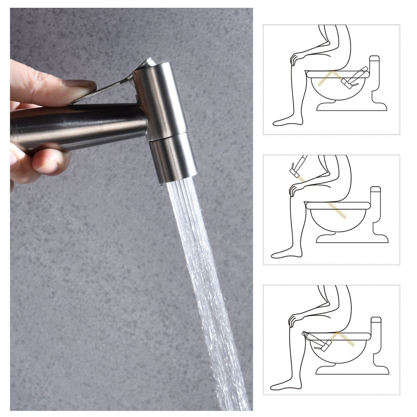Toilet Bidet Sprayer, Bathroom Sprayer Kit Spray Attachment with Hose